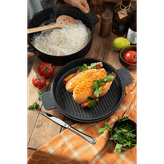 تابه چدنی نالینو hugo سایز 26دارای درب شیشه ای
