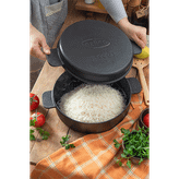 تابه چدنی نالینو hugo سایز 26دارای درب شیشه ای