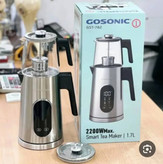 چای ساز استیل گوسونیک مدل GST-782 با توان 2200 وات، ظرفیت کتری 1.7 لیتر و قوری 1 لیتر، دارای چهار برنامه قهوه، چای، عسل و شیر، صافی استیل جداشونده، سیستم گرم نگه دارنده و قطع خودکار در زمان بیآبی