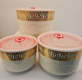 ظرف سرامیکی FRESH SEAL BOWEL سوپاپ دار 3 تایی بزرگ